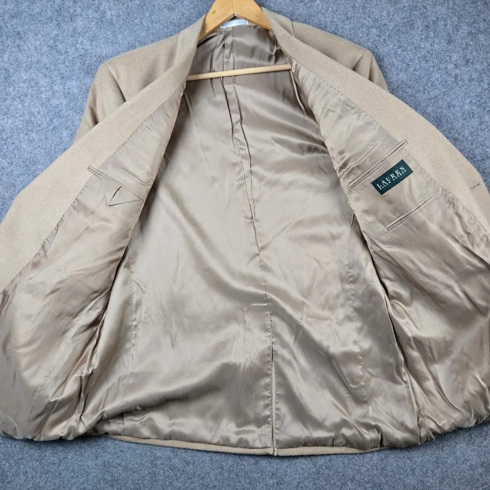 Lauren Ralph Lauren Sport Coat Mens 46L Tan 100% Camel Hair Blazer Luxury New